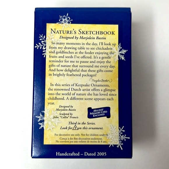 Hallmark Keepsake Ornament 2005 Nature’s Sketchbook Marjolein Bastin 3rd Series - Picture 2 of 3